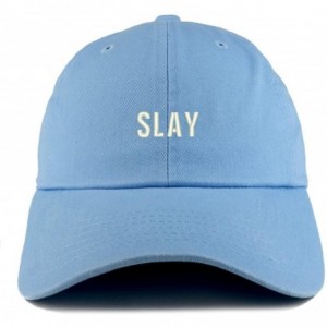 Baseball Caps Slay Embroidered Low Profile Soft Cotton Dad Hat Cap - Sky - CA18D596QGW $36.92