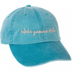Baseball Caps Alpha Gamma Sorority Baseball Hat Cap Cursive Name Font Alpha Gam - Bright Blue - C21895XD2UE $25.30