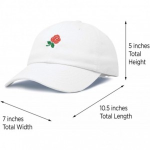 Baseball Caps Women's Rose Baseball Cap Flower Hat - White - C1180YW9AER $27.50