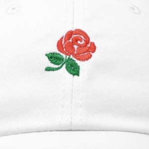 Baseball Caps Women's Rose Baseball Cap Flower Hat - White - C1180YW9AER $27.50