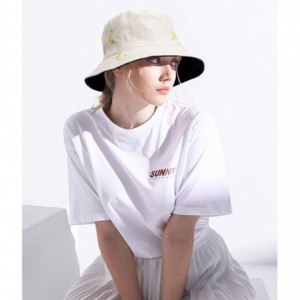 Sun Hats Fashion Fruit Bucket Hat for Women Trendy Strawberry Painted Foldable Summer Cotton Fisherman Sun Caps - CM18WTA06AU...