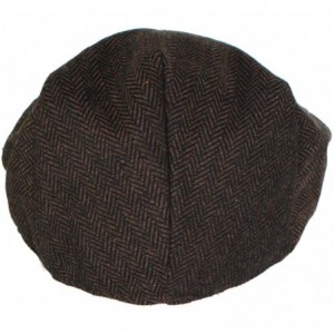 Newsboy Caps Street Easy Herringbone Driving Cap with Quilted Lining - Black and Brown - CI121L9W4C7 $28.24