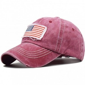 Baseball Caps Ponytail Baseball Cap Messy High Bun Adjustable Mesh Trucker Sun Hat - Usa Flag-pink - CW193LIURRR $24.02