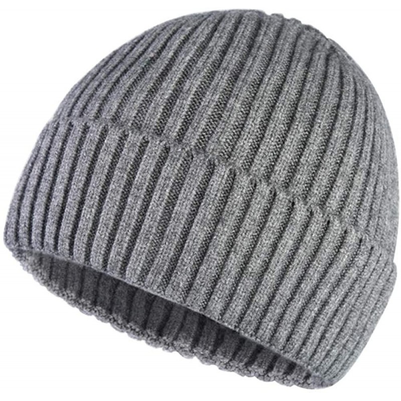 Skullies & Beanies Men's Soft Beanie Cap-Warm Knit Hat for Women Men Solid Color - Gray - CY192O8EGM5 $33.59