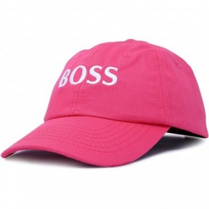 Baseball Caps BOSS Baseball Cap Dad Hat Mens Womens Adjustable - Hot Pink - CF18M9L22WD $28.62