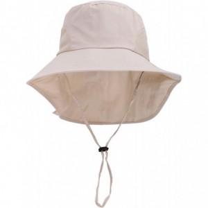 Sun Hats Women's UPF 50+ UV Sun Protective Travel Friendly Foldable Bucket Sun Hat - Cream - CC18EWIR45E $32.78