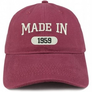 Baseball Caps Made in 1959 Embroidered 61st Birthday Brushed Cotton Cap - Maroon - CD18C9GDRWY $37.31
