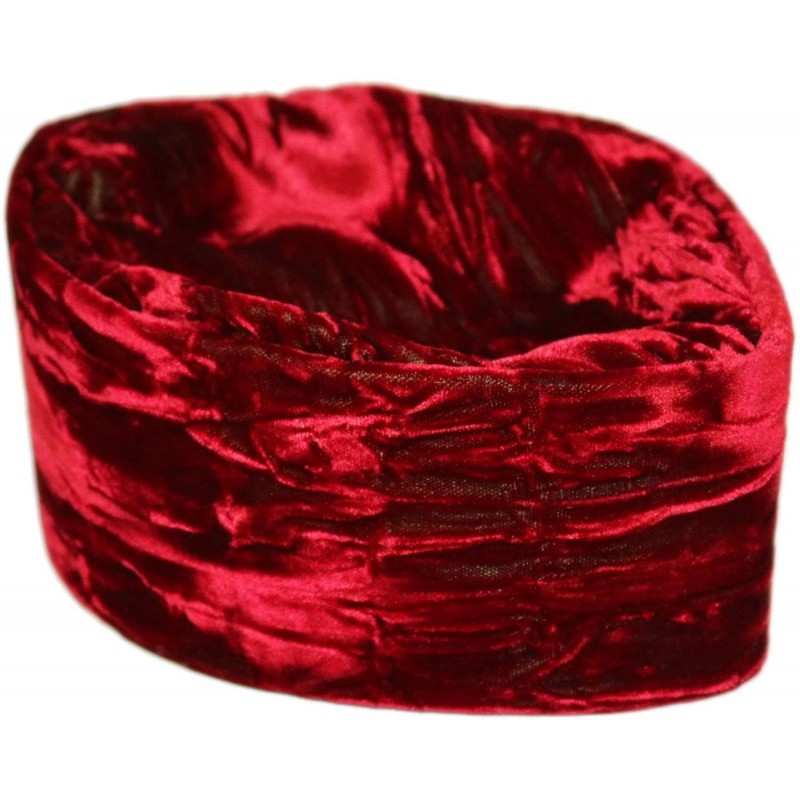 Skullies & Beanies African Native Hat Foldable Velvet Hat - Red Wave - CX185N42RE7 $84.37