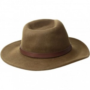 Cowboy Hats Outback Water Repellent Wool Felt Hat with Leather Band 3" Brim - Pecan - CZ11DUTZL6N $90.66