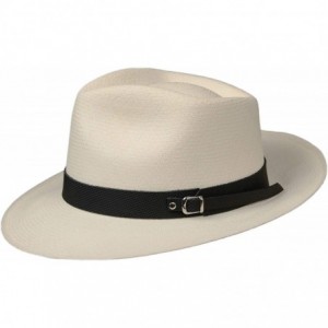Cowboy Hats (1" & .5") Embossed Patterned Leather Panama Hat Band - Black Tight Weave - CM18OEM97SR $29.08