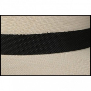 Cowboy Hats (1" & .5") Embossed Patterned Leather Panama Hat Band - Black Tight Weave - CM18OEM97SR $26.76