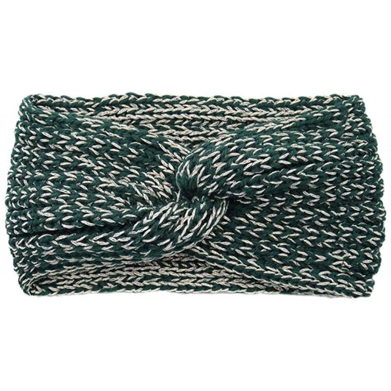 Cold Weather Headbands Women Knitted Hairband Crochet Twist Ear Warmer Winter Braided Head Wraps - Dark Green - CS1932LHNCI $...