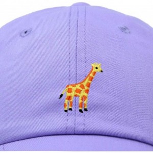 Baseball Caps Giraffe Baseball Cap Soft Cotton Dad Hat Custom Embroidered - Lavender - CY18RG4K2H9 $22.80