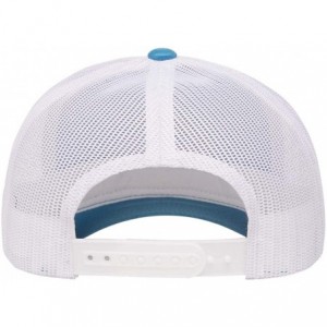 Baseball Caps Yupoong 6606 Curved Bill Trucker Mesh Snapback Hat with NoSweat Hat Liner - Turquoise/White - CY18RLU2G53 $29.66
