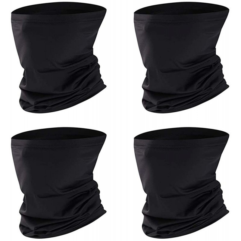 Balaclavas Neck Gaiter Face Mask- Bandana Face Mask Scarf Silk Sun UV Protection UPF 50 for Men Women - Black(4 Packs) - C619...