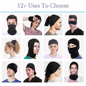 Balaclavas Neck Gaiter Face Mask- Bandana Face Mask Scarf Silk Sun UV Protection UPF 50 for Men Women - Black(4 Packs) - C619...