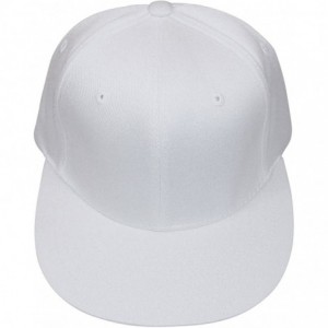Baseball Caps Flat Bill Cap - 100% Polyester 6 Panel - 2 Sizes/Choice of Black- Navy- White Fitted Flat Brim Baseball Hat. - ...