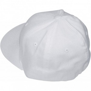 Baseball Caps Flat Bill Cap - 100% Polyester 6 Panel - 2 Sizes/Choice of Black- Navy- White Fitted Flat Brim Baseball Hat. - ...