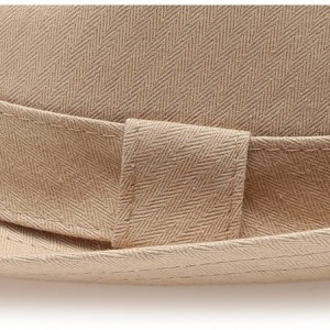 Fedoras Classic Trilby Short Brim 100% Cotton Twill Fedora Hat with Band - Khaki - CX183RCQ047 $31.02