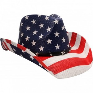 Cowboy Hats Classic American Flag Cowboy Hat - Modern Flag - CQ12GSJM8VH $59.94