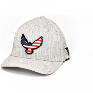 Baseball Caps 'Freedom Eagle Rogue' PVC Patch Hat - Flex Fit Fitted - Heather Grey - CV18U2G8X9G $61.79