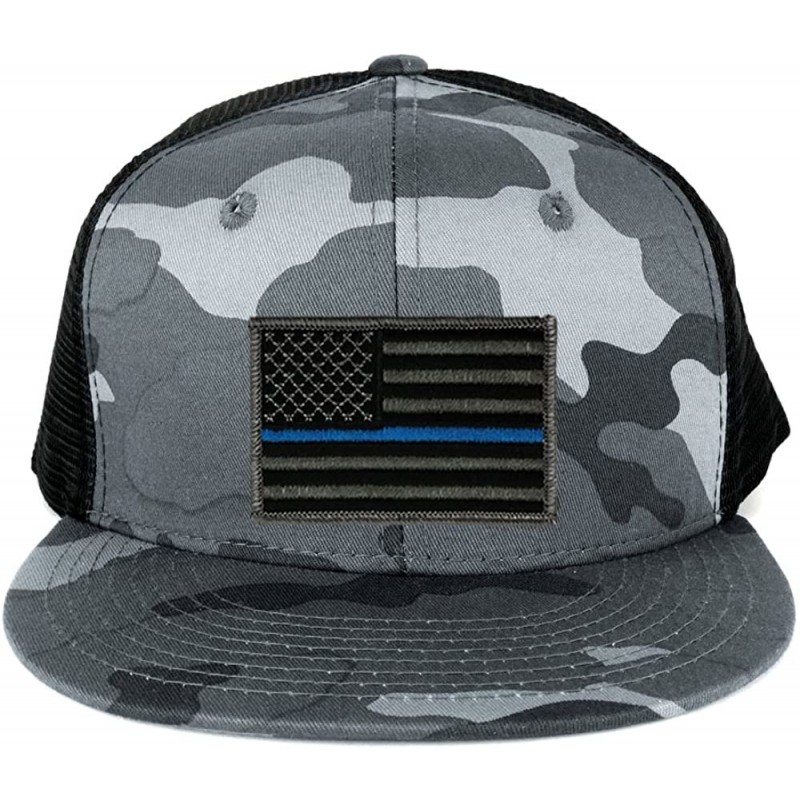 Baseball Caps US American Flag Embroidered Patch Adjustable Urban Camo Trucker Cap - UUB - Thin Blue Patch - C112N0BVW17 $30.78
