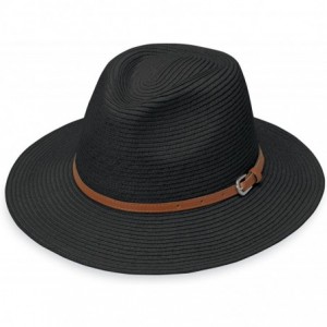 Sun Hats Womens Fedoras - Black - CJ12O3X27BP $88.30