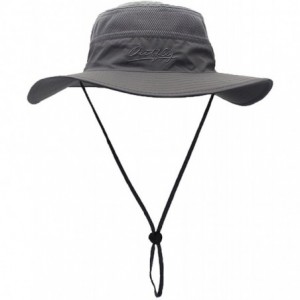 Sun Hats Wide Brim Sun Protection Bucket Hat Adjustable Outdoor Fishing - B09008-sun Hat-dark Gray - C318CGWWS0C $28.14