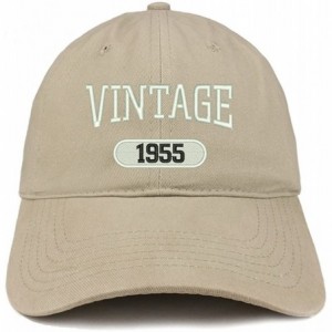 Baseball Caps Vintage 1955 Embroidered 65th Birthday Relaxed Fitting Cotton Cap - Khaki - CZ180ZLYRY7 $20.75