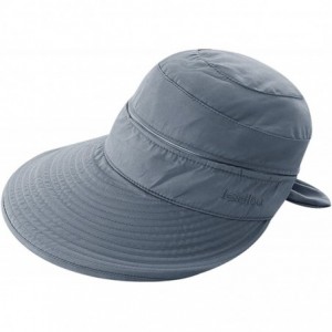 Sun Hats Womens Bow Sun Hats Large Brim Sun Visor Hat Dual Purpose Summer Beach Hat UV Travel Cap - Grey - C112J7H1J17 $28.59
