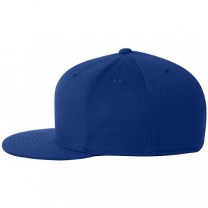 Baseball Caps Flexfit Premium 210 Fitted Flat Brim Baseball Hat - Royal Blue - CQ1168MS80Z $33.50