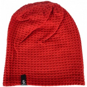 Berets Women's Slouchy Beanie Knit Beret Skull Cap Baggy Winter Summer Hat B08w - Solid Red - CL18UTT8UK3 $26.84