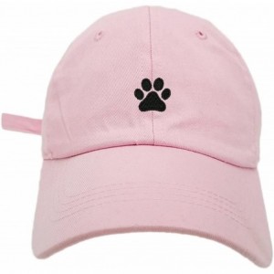 Baseball Caps Dog Paw Style Dad Hat Washed Cotton Polo Baseball Cap - Lt.pink - C7188OKZU2Z $32.14