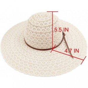 Sun Hats Womens Summer Lace Sun Hat Floppy Wide Brim Beach Cotton Bucket Hat - Light Beige (Wide Brim) - C11836Q9K4T $26.66