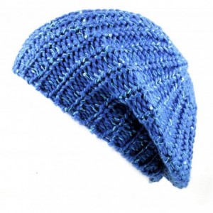 Berets Women's Sequin Knit Beret One Size Tam Hat - Turquoise - C3127WERFN3 $20.30