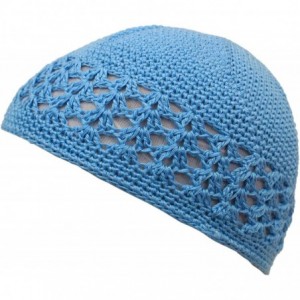 Skullies & Beanies Knit Kufi Hat - Koopy Cap - Crochet Beanie - Sky Blue - CZ12COR38X9 $17.81