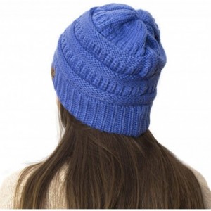 Skullies & Beanies Slouchy Beanie Winter Hats for Women Thick Warm Soft Chunky Cable Knit Hat Ski Cap - Blue - C618YXT3T2D $2...