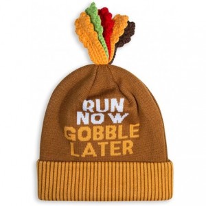 Skullies & Beanies Pom Pom Beanie Hat for Runners - Running Hats - Turkey (Brown) - C31875IHY2W $60.70
