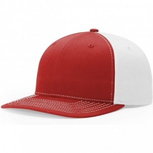 Baseball Caps Unisex 312 Twill-Back Trucker Adjustable Backstrap Baseball Cap - Red/White - CA18GUXHMIM $18.04