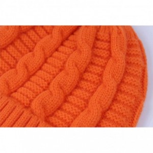 Skullies & Beanies Unisex Men's Warm Winter Hats Cable Knit Cuff Beanie Skull Watch Cap - Orange - CV18Z8IE9AI $20.02