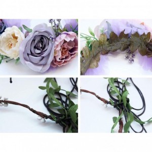 Headbands Boho Flower Headband Hair Wreath Floral Garland Crown Halo Headpiece with Ribbon Wedding Festival Party - 9 - CD185...