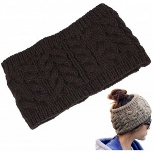 Cold Weather Headbands knitting Crochet Headband Headwrap - Coffee - CK12O2TWNPJ $19.16