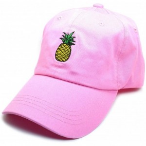 Baseball Caps Pineapple Hat Baseball Cap Polo Style Cotton Unconstructed Hats caps Multi Colors - Pink - CR184XGNG45 $23.38