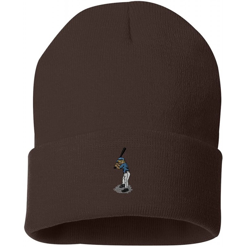 Skullies & Beanies Baseball Boy Custom Personalized Embroidery Embroidered Beanie - Brown - CI12NG6X90X $33.15