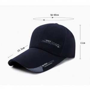 Baseball Caps Unisex Long Brim Baseball Cap Cotton Adjustable Sun Hat Large Visor Anti-UV for Outdoor Sports - Navy3 - C318Q9...