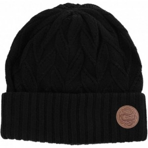 Skullies & Beanies Mens Wool/Acrylic Knitted Slouchy Beanie Winter Hats Warm Fashion Skull Cap - 89208black - CA193E3QU7O $26.98