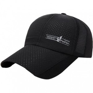 Baseball Caps Fashion Adult Mesh Hat Quick-Dry Collapsible Sun Hat Outdoor Sunscreen Baseball Cap - X-black - CS18RIIAAXM $20.32