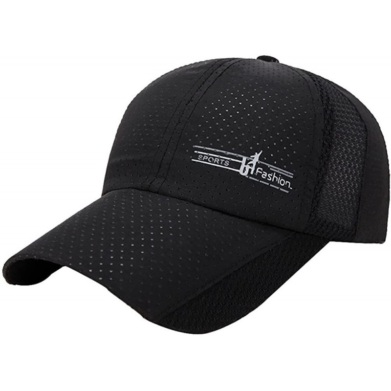 Baseball Caps Fashion Adult Mesh Hat Quick-Dry Collapsible Sun Hat Outdoor Sunscreen Baseball Cap - X-black - CS18RIIAAXM $21.53