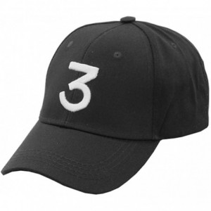 Baseball Caps Chance The Rapper Baseball-Cap Embroidered 3 Dad Hat Hip-Hop - Black - CH18R3G5IL9 $11.33