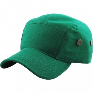 Baseball Caps Five Panel Solid Color Unisex Adjustable Army Military Cadet Cap - Kelly Green - CA11JEBOJIR $18.26